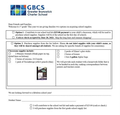 1st Grade Supplies 23-24